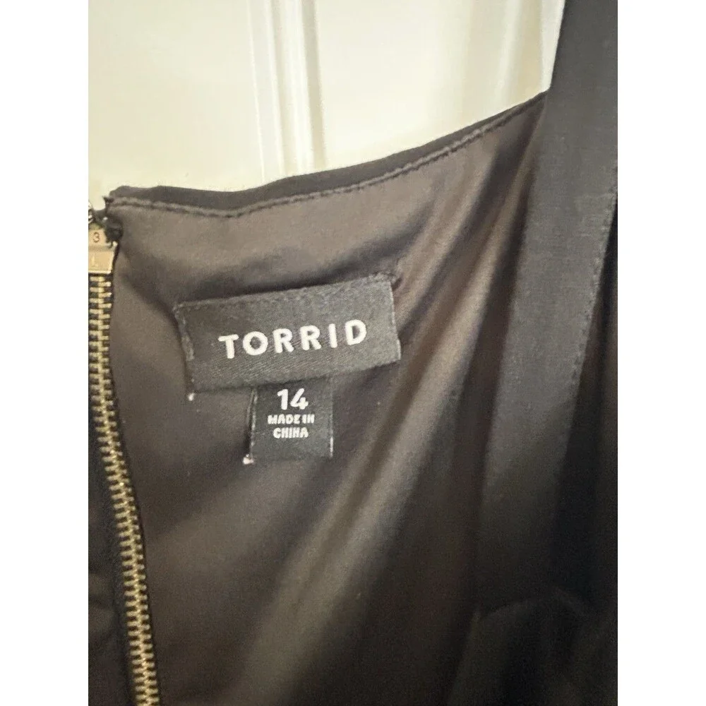 Torrid Size 14 Black Plaid High Low Midi Dress Sleeveless Back Zip Women - Picture 6 of 15